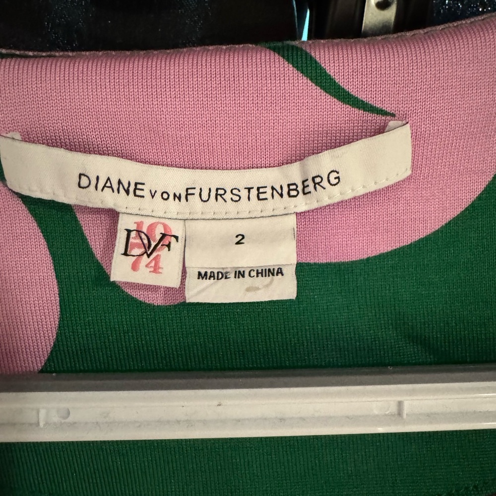Diane Von Furstenberg Pink and Green Dress